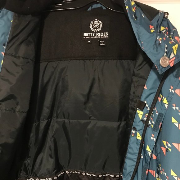 Betty Rides Women's Ava Parka Sport Mosaic Print Snowboard Jacket Size Medium - Picture 6 of 8
